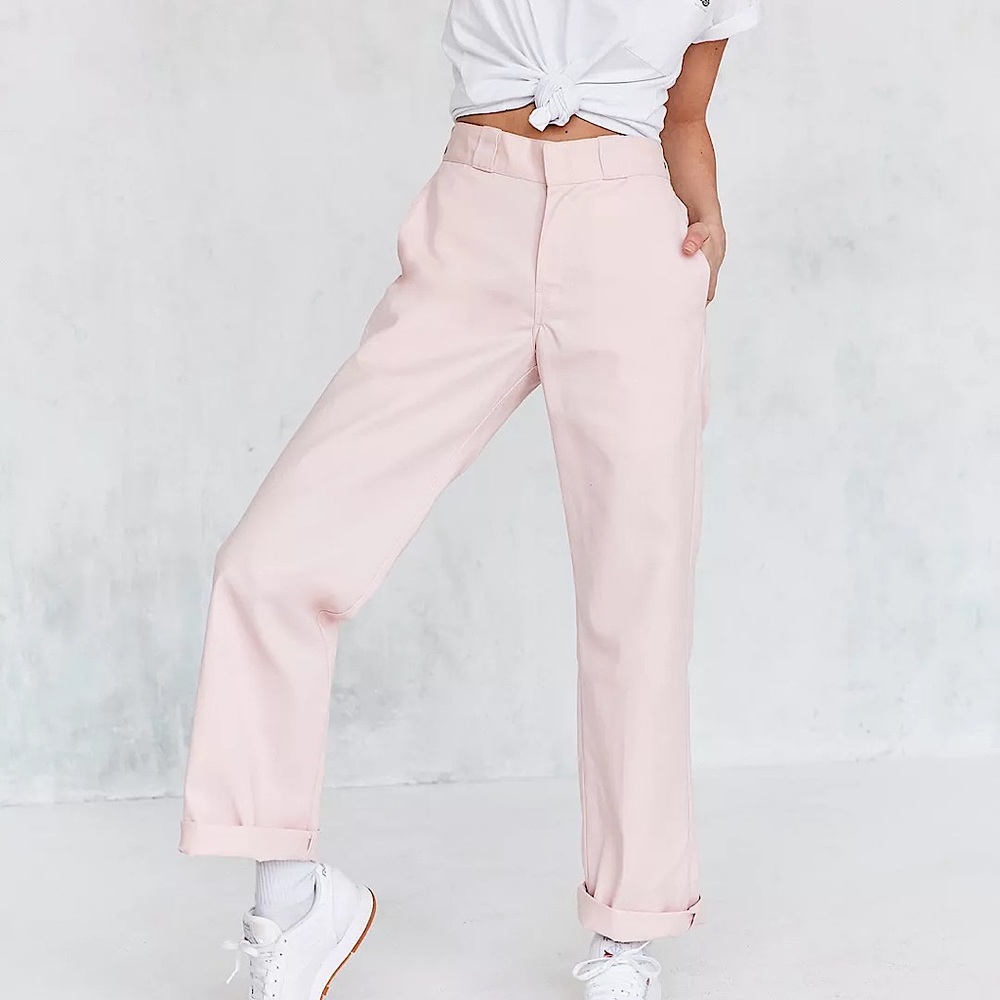 dickies x uo pink trousers